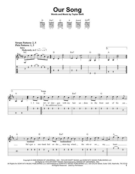 Taylor Swift Chords & Tabs